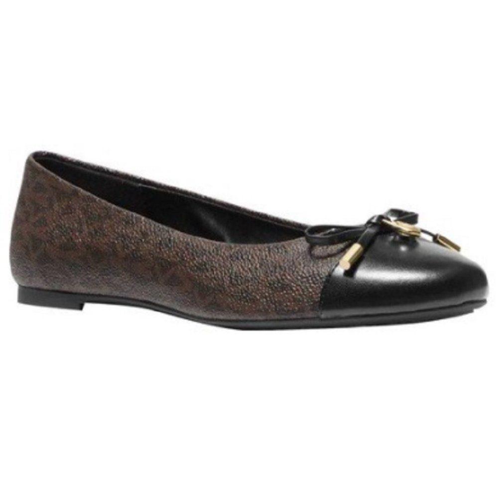 $79 NWT (9.5) Michael Michael Kors Leather Signature Flat - Picture 4 of 7